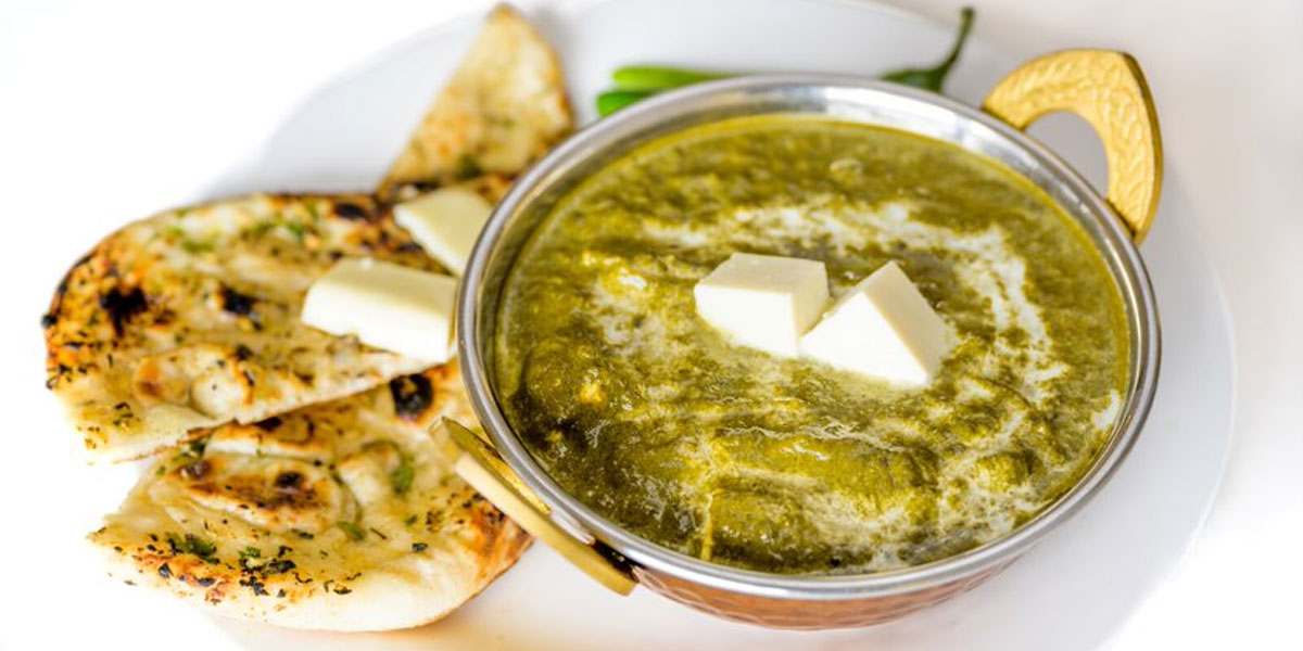 Palak Paneer and Naan - Athidhi Indian