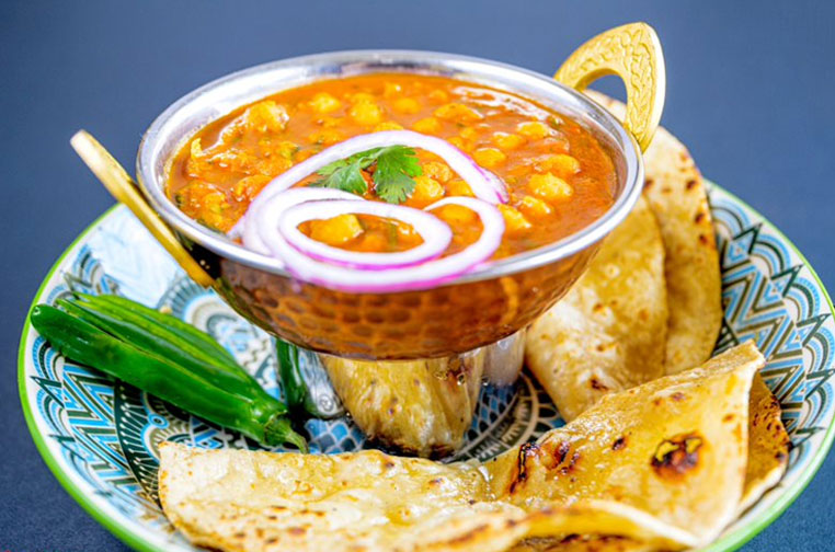 Chana masala and Roti - Athidhi Indian
