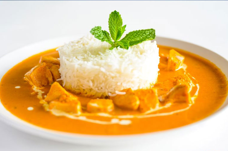 Paneer Butter Masala and White Rice - Athidhi Indian